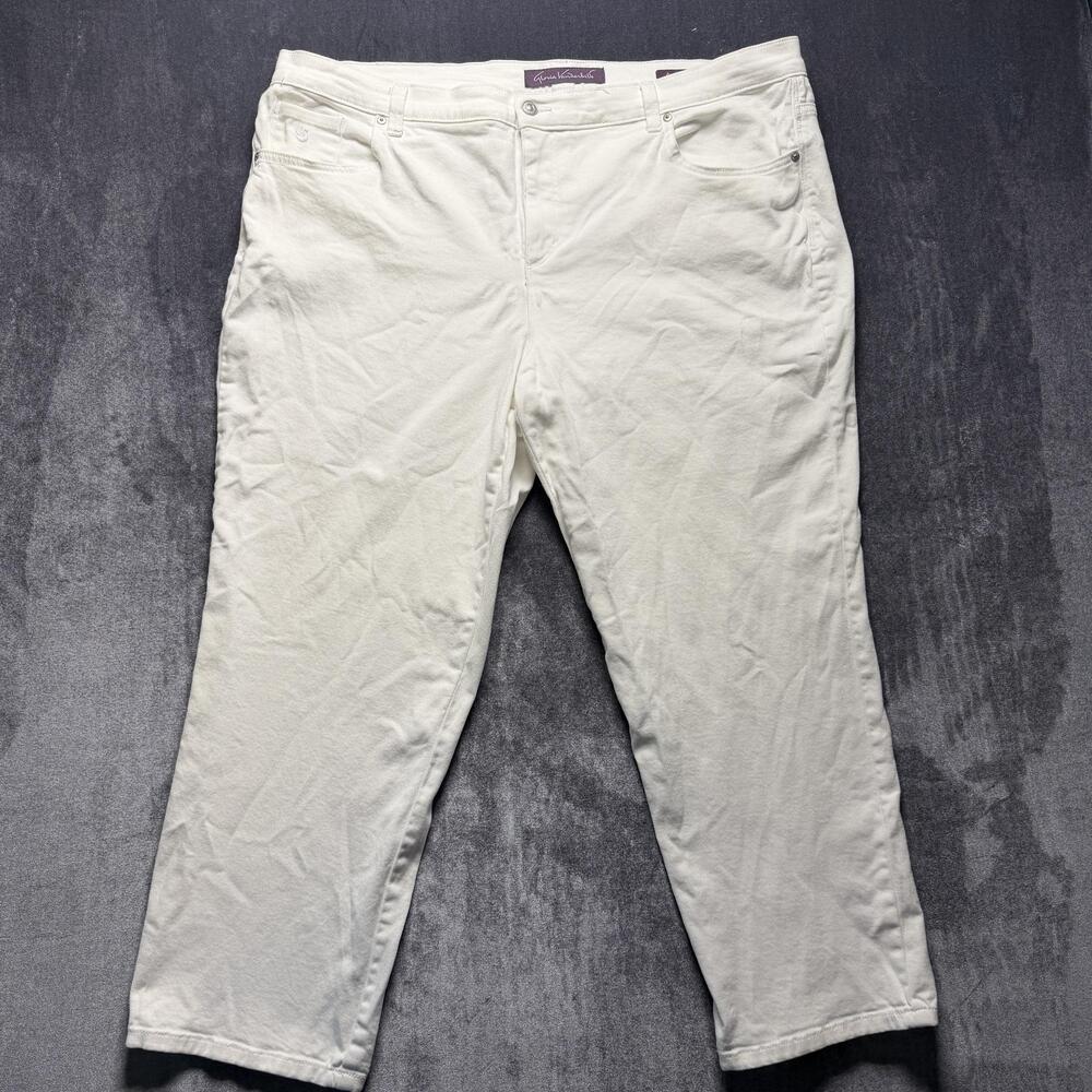 Gloria Vanderbilt Amanda Jeans Womens 20W Short White High Rise Tapered Denim